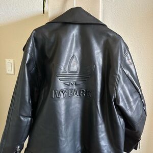 IVY PARK Black Bomber Jacket with Varsity Style